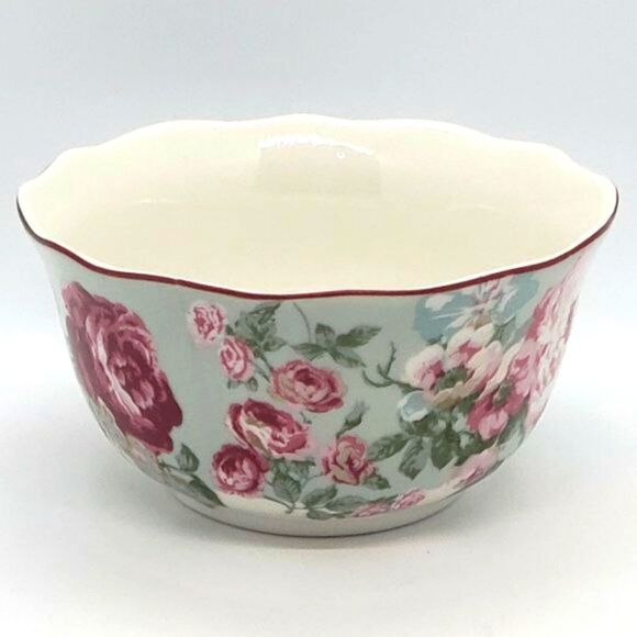 222 Fifth PTS English Rose Ruffle Edge China Cereal Bowl - Picture 7 of 7